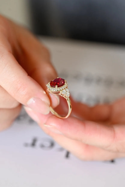 Halo Gemstone Wedding Ring