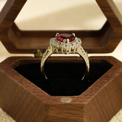 Single halo wedding ring