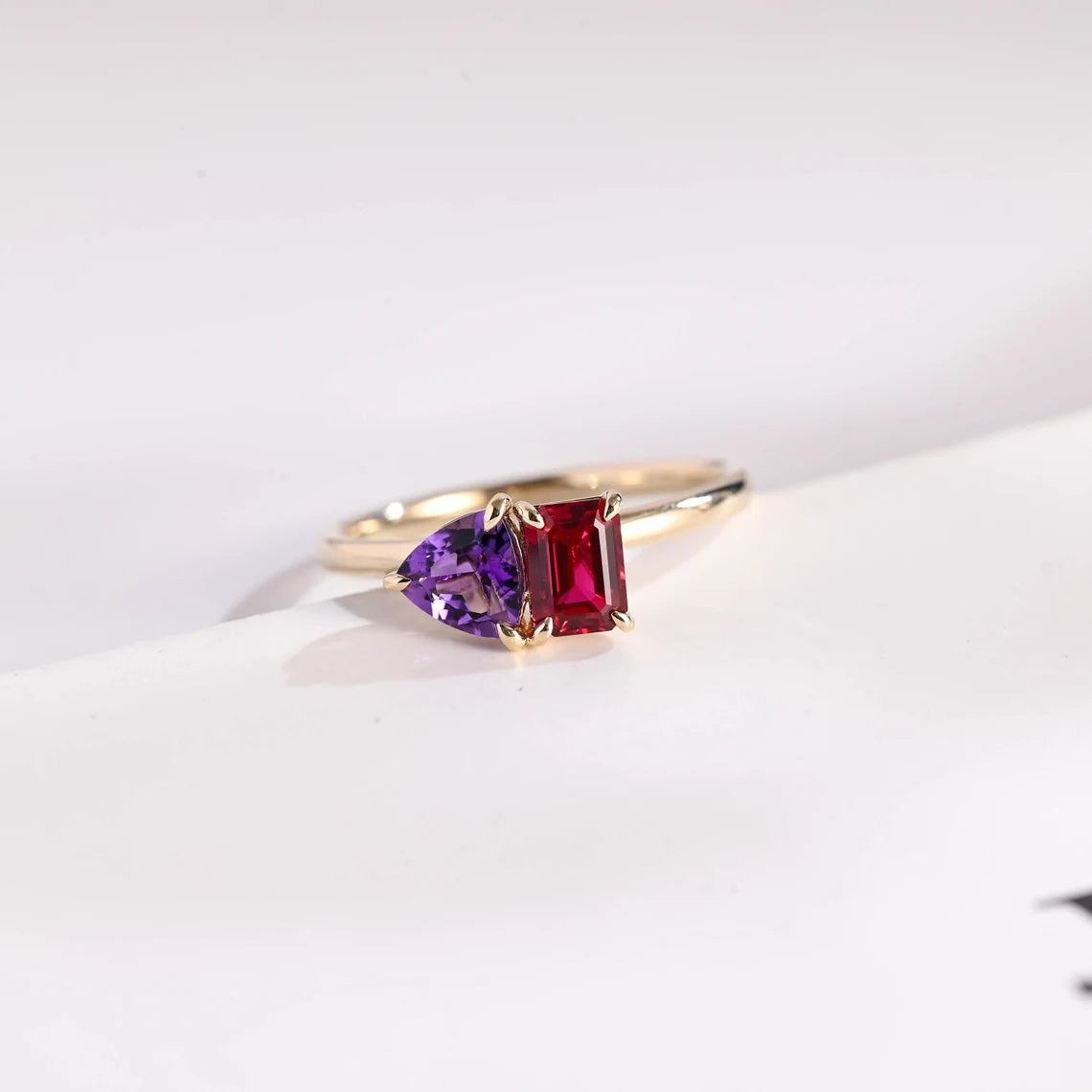 Fancy two stone promise ring