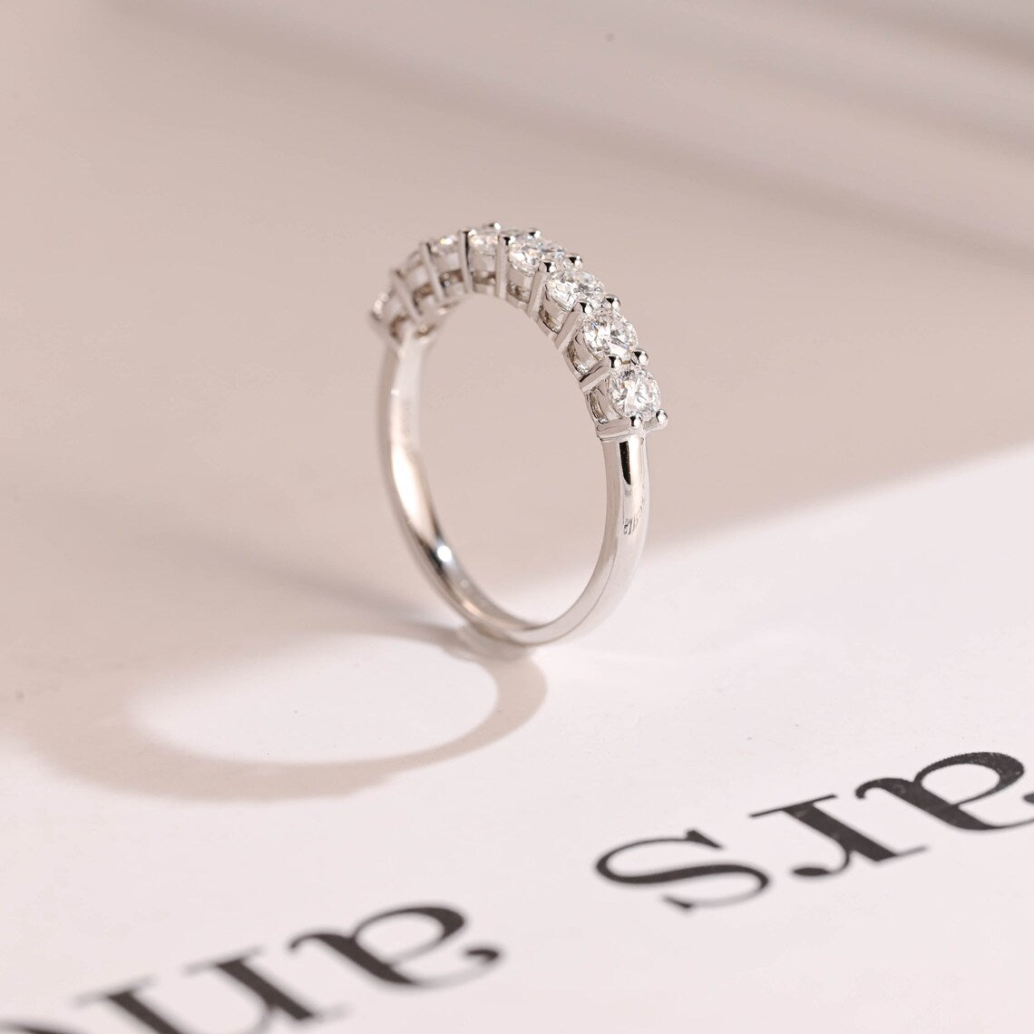 Prong set diamond band