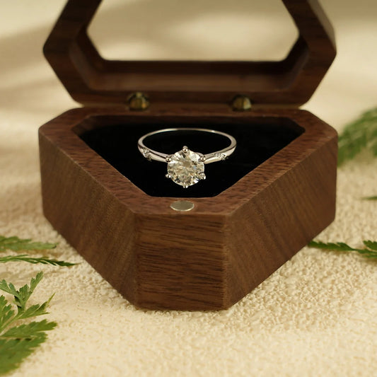 Round Cut Moissanite | Handmade Gold Ring | Unique Love Gift

