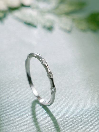 Flush set moissanite ring