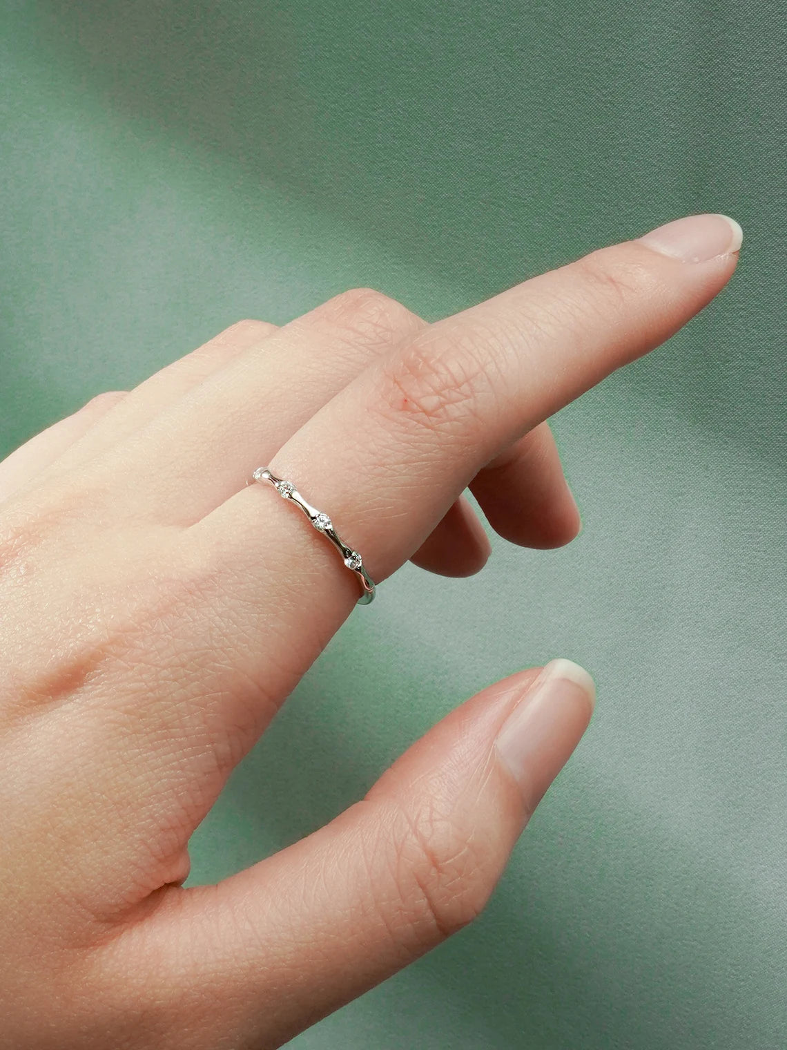 Moissanite wedding band