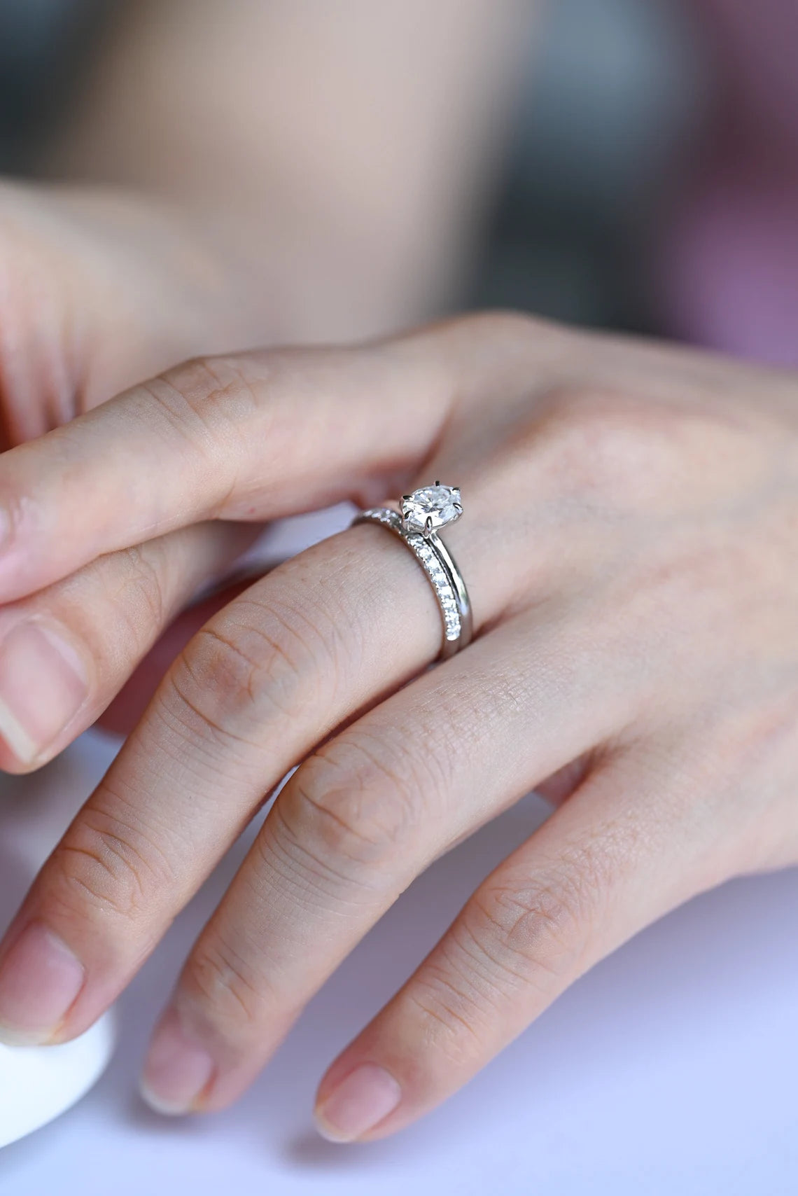 Luxury moissanite ring