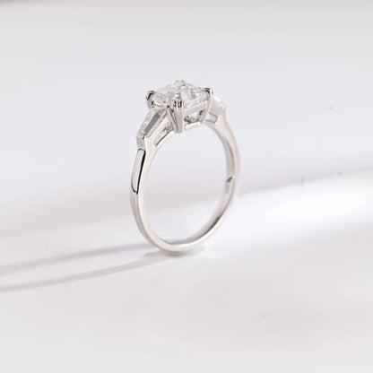 Asscher cut moissanite ring
