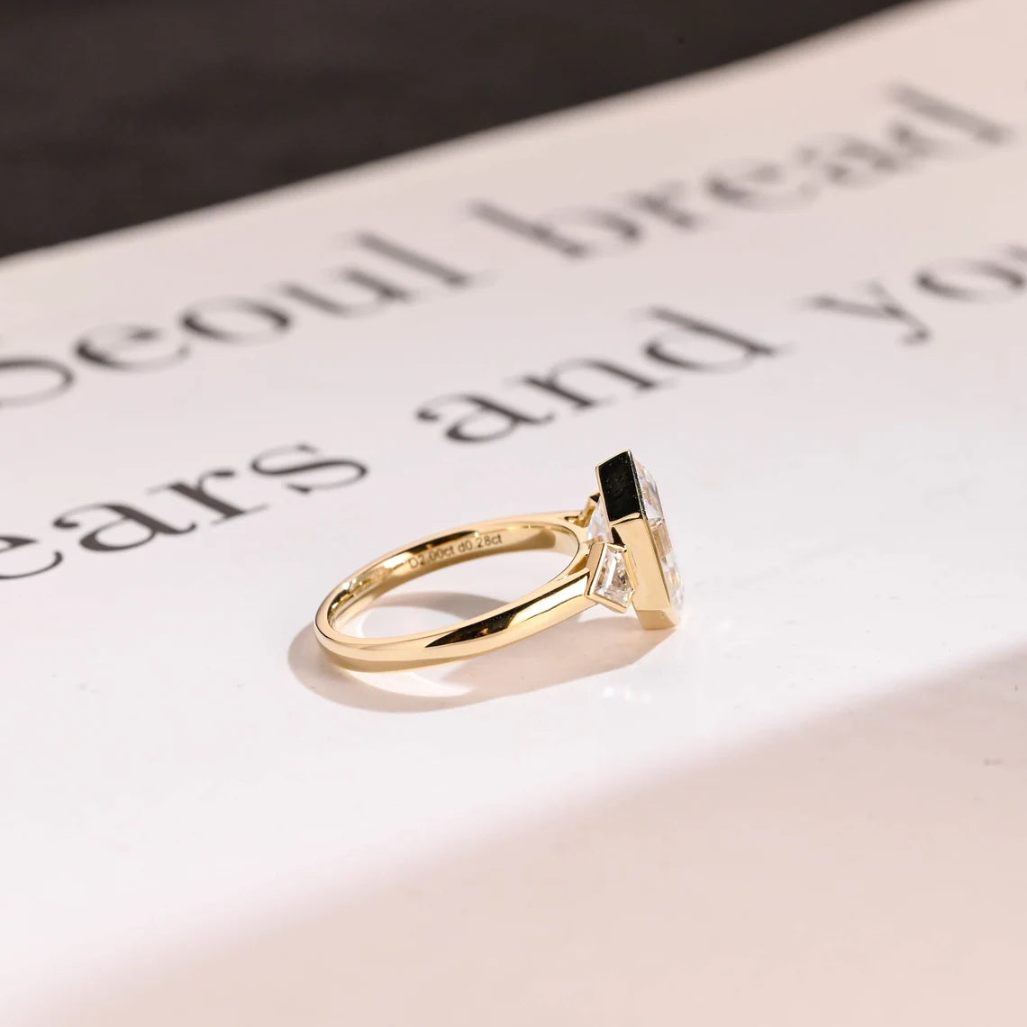 Modern bridal ring