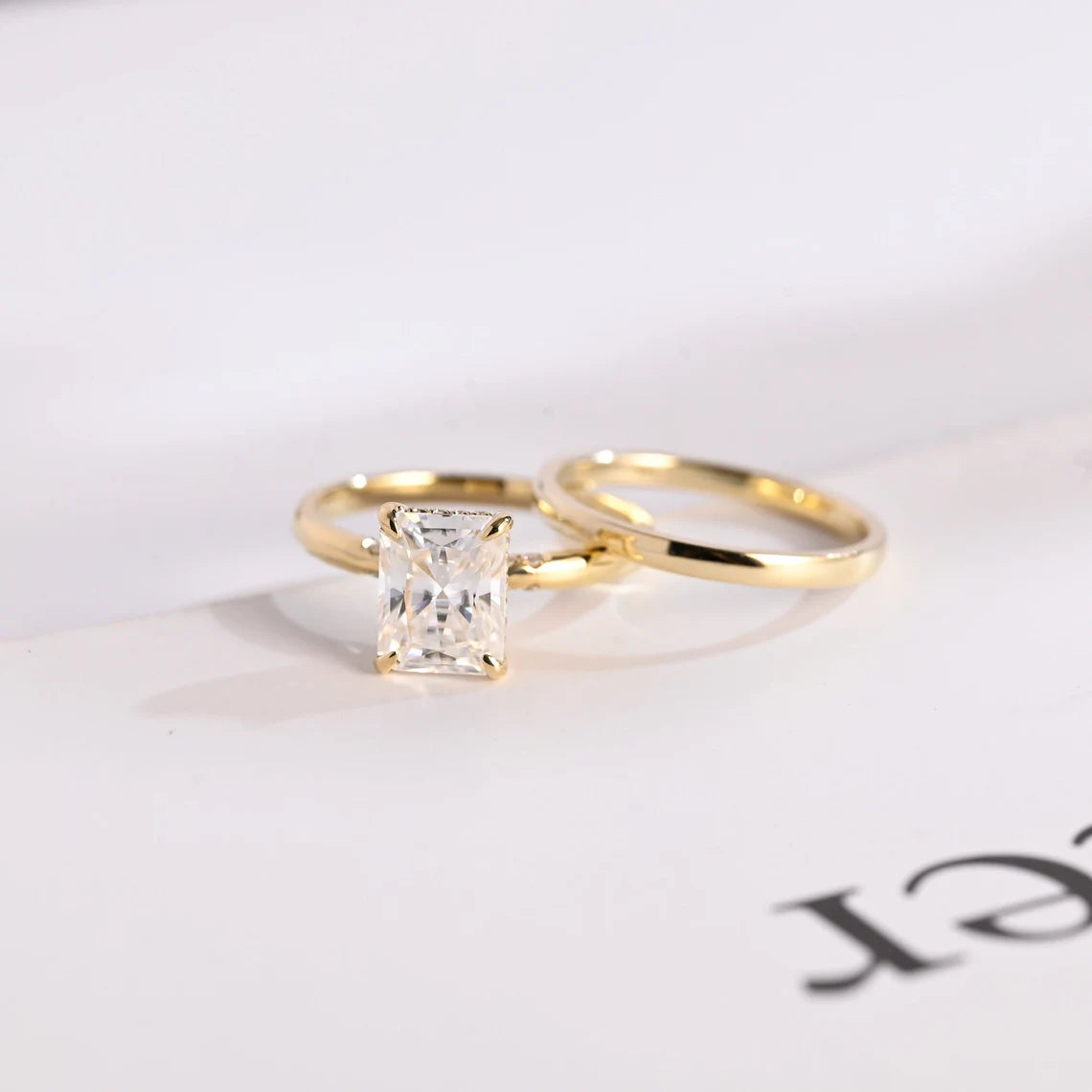 Moissanite bridal ring set