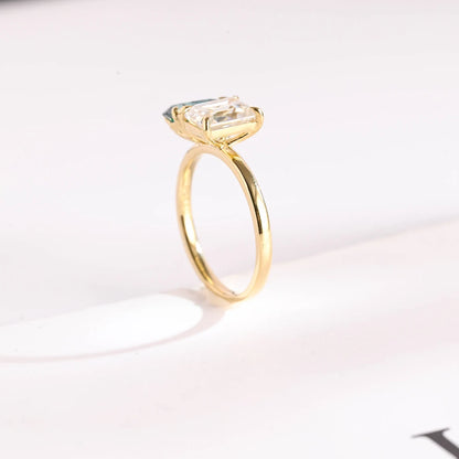 Yellow gold moissanite ring