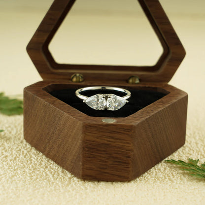 Two stone moissanite ring
