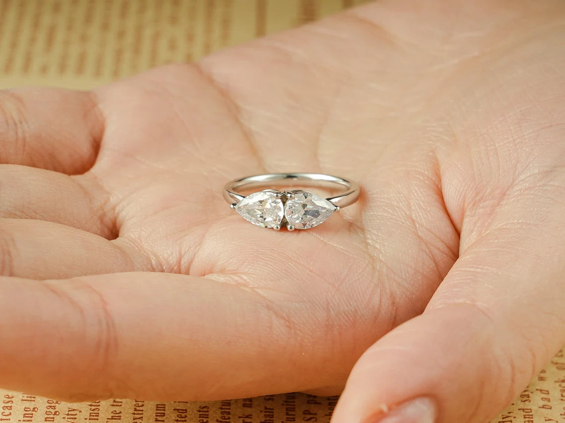 Romantic two stone ring