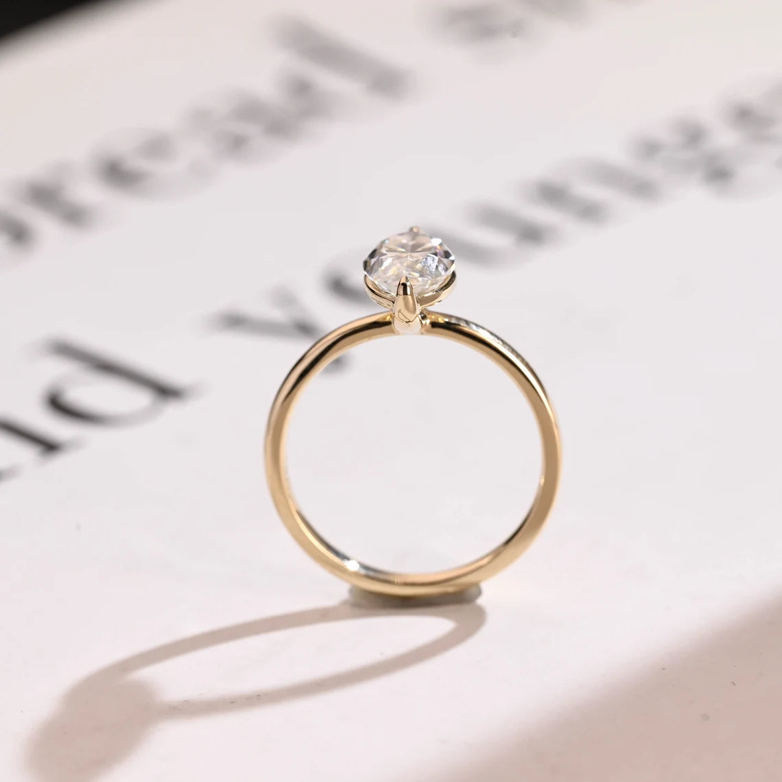 Moissanite solitaire ring