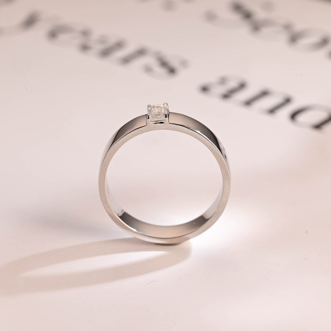 Solid gold diamond band