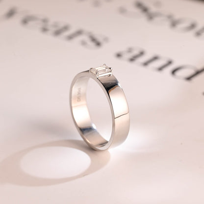 Emerald cut wedding ring