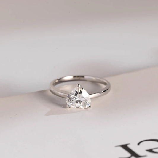 Heart cut moissanite ring