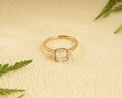 Solid gold moissanite ring