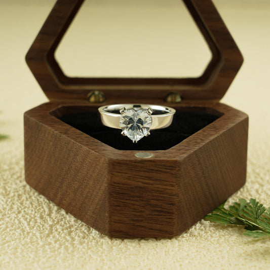 Heart cut moissanite ring