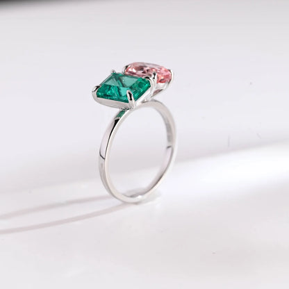 Pink oval cut cz ring