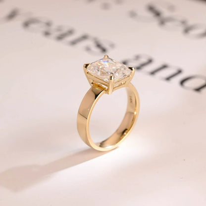 Gift Her Forever | Radiant Moissanite Ring | Wide Band Style

