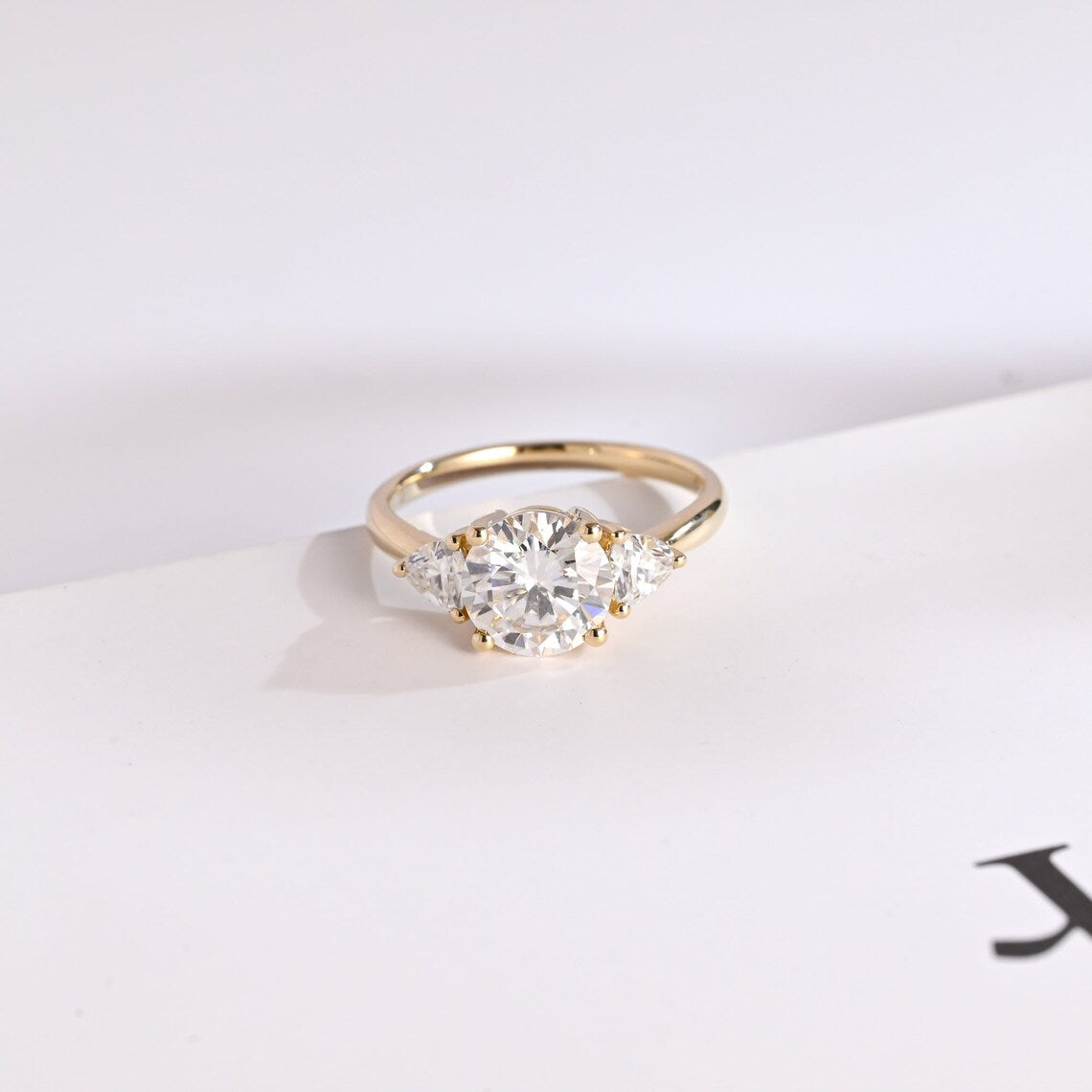 Yellow gold solitaire ring