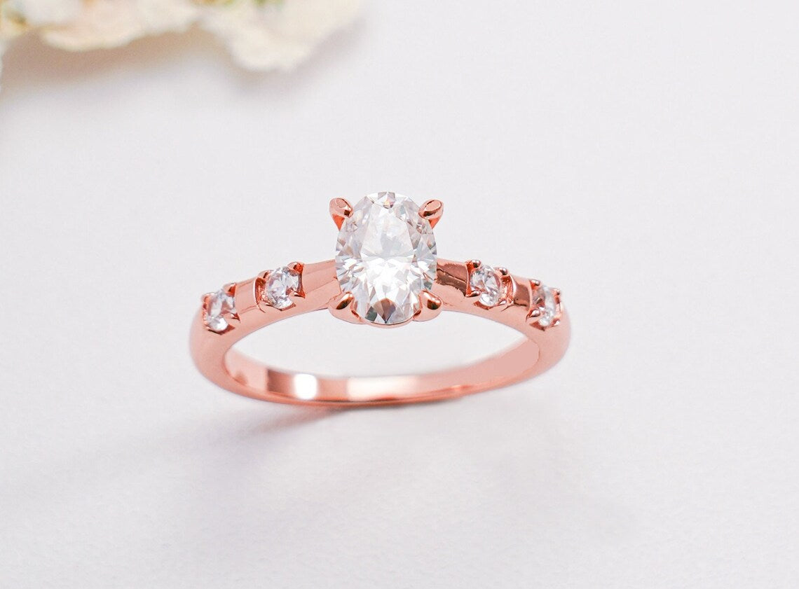 Rose Gold Moissanite Ring