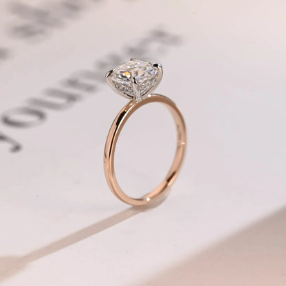 Round Cut Radiance | Two-Tone Style | Anniversary Gold Ring

