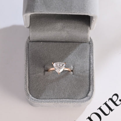 Trillion cut moissanite ring