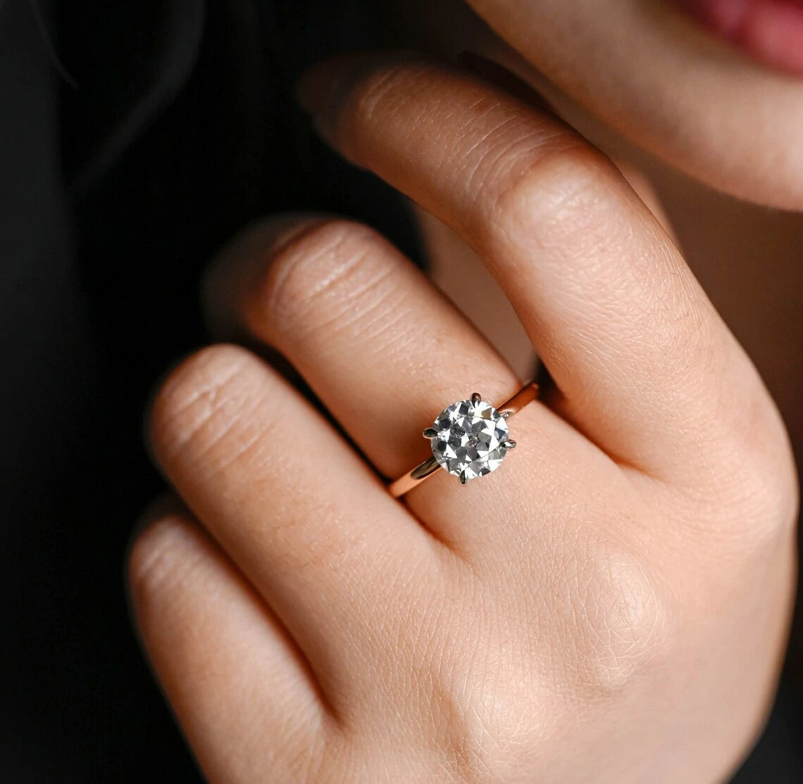 A Touch of Fire | Moissanite Round Sparkle | Elegant Halo

