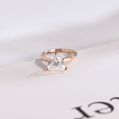 Rose gold moissanite ring
