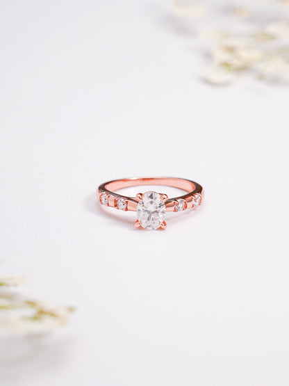 Oval Cut Moissanite Engagement Ring