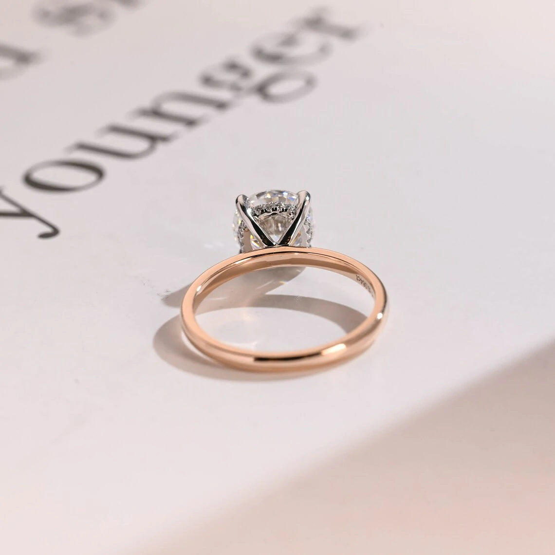 Bold & Bright | Round Cut Moissanite | Halo Promise Ring

