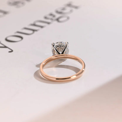 Bold & Bright | Round Cut Moissanite | Halo Promise Ring

