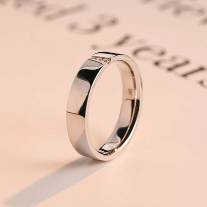 Bar set diamond ring