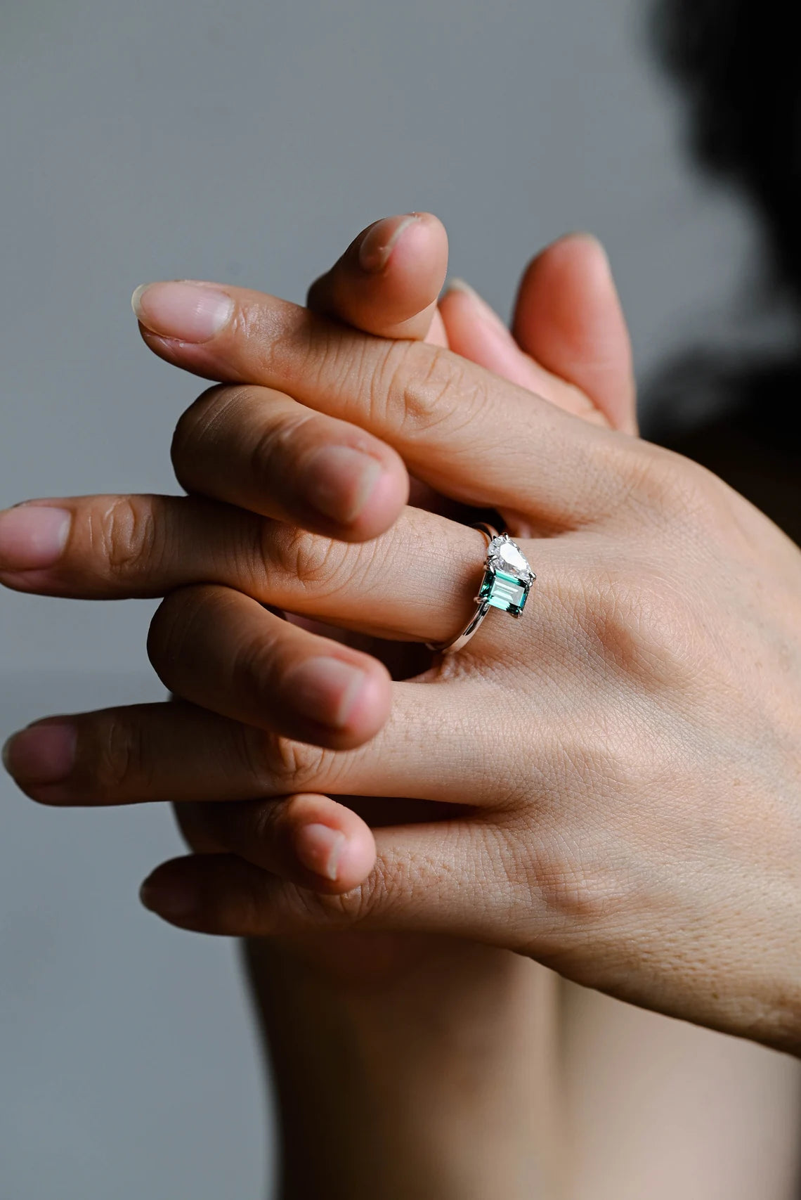 Handcrafted moissanite ring
