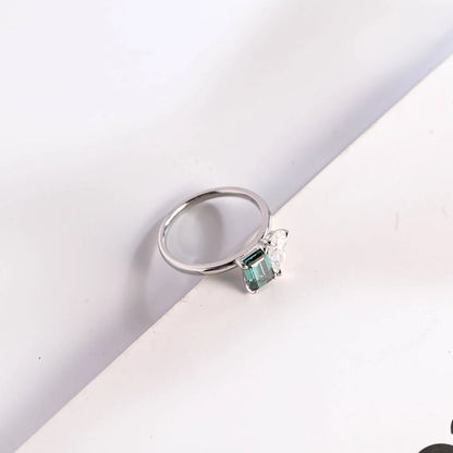 Solitaire two stone ring