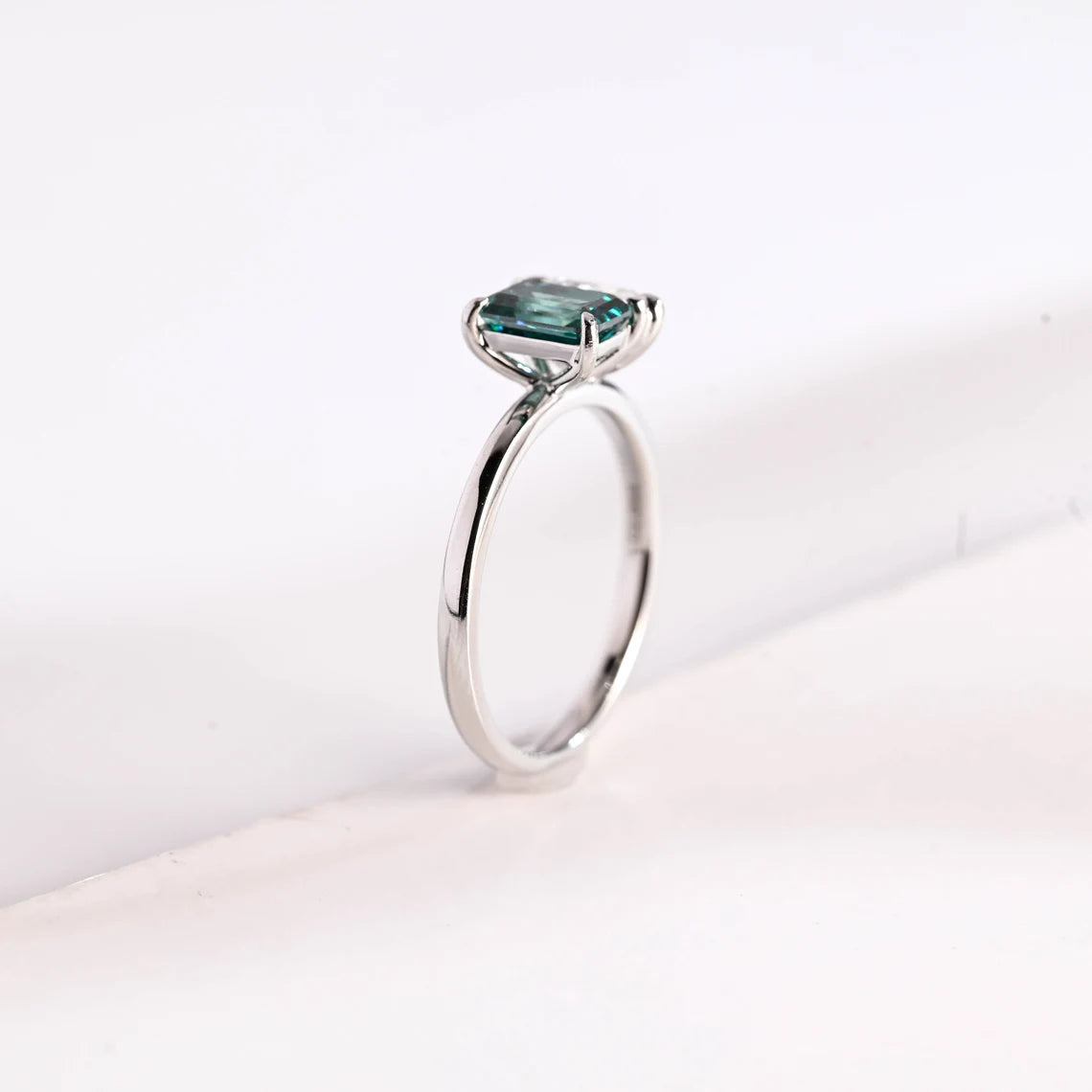 Pear cut moissanite ring
