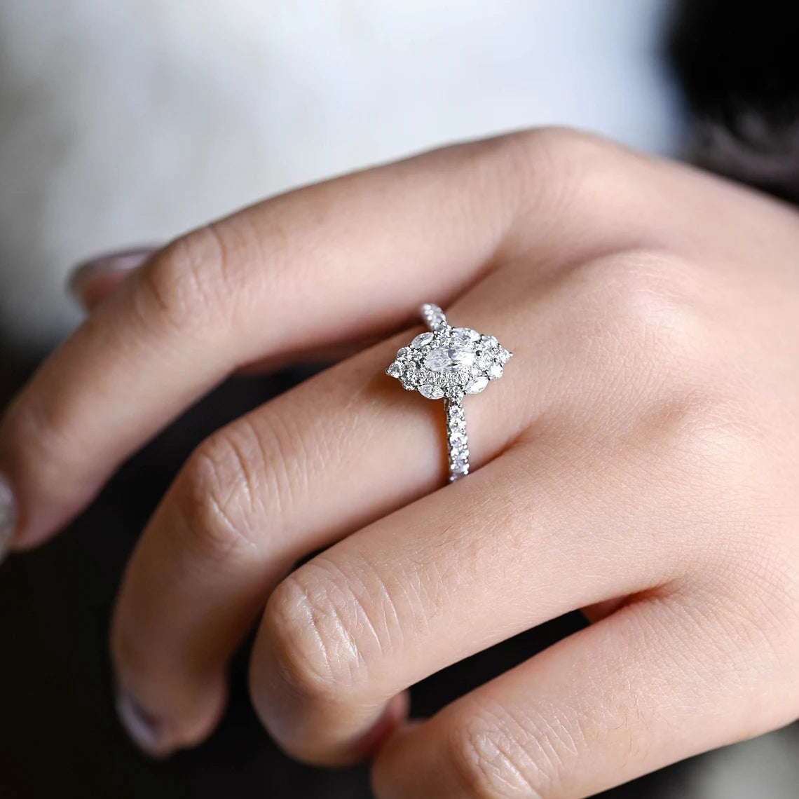 Handcrafted moissanite ring