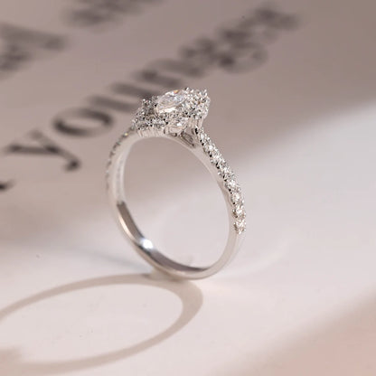 Classic double halo ring