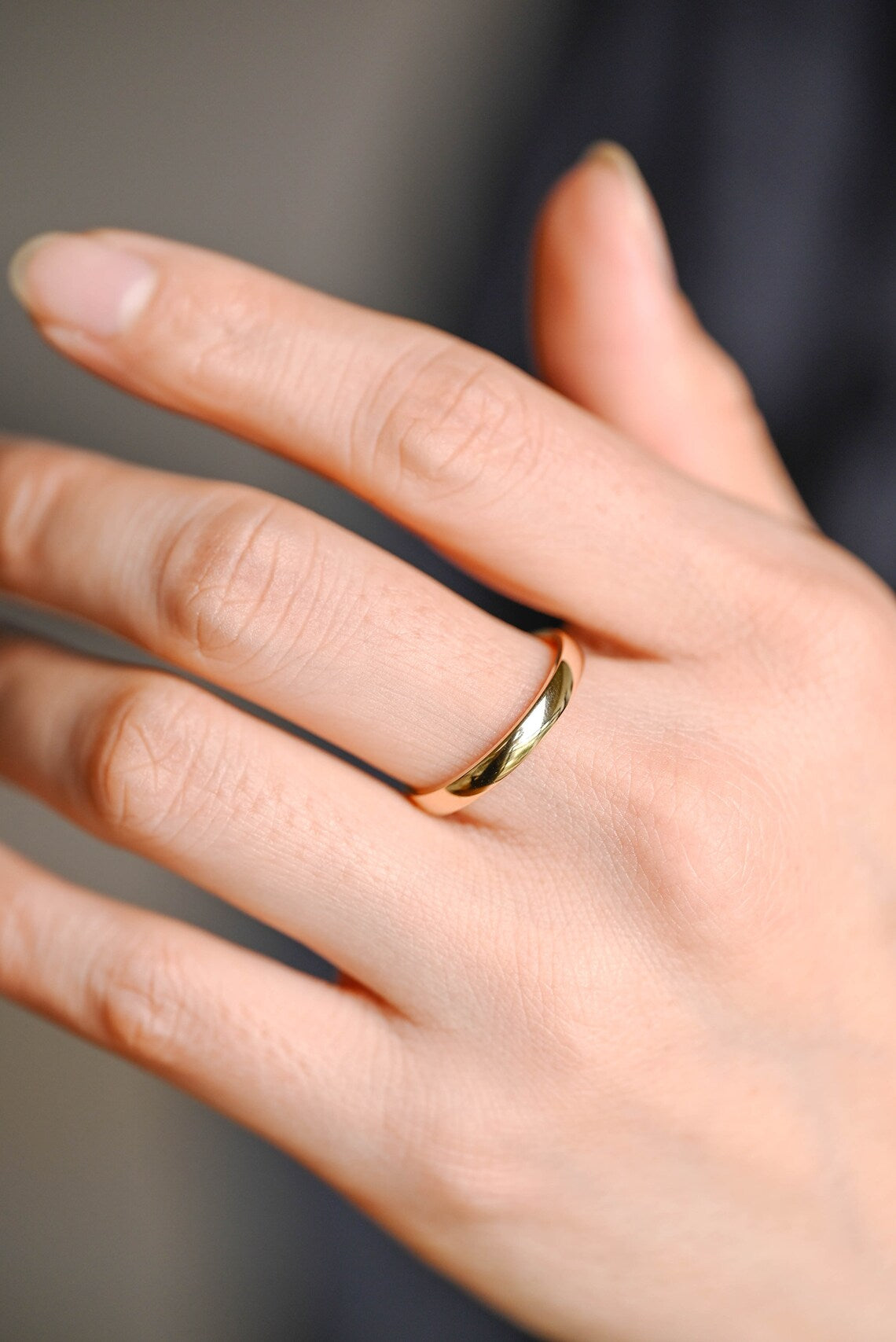 Solid gold unisex band
