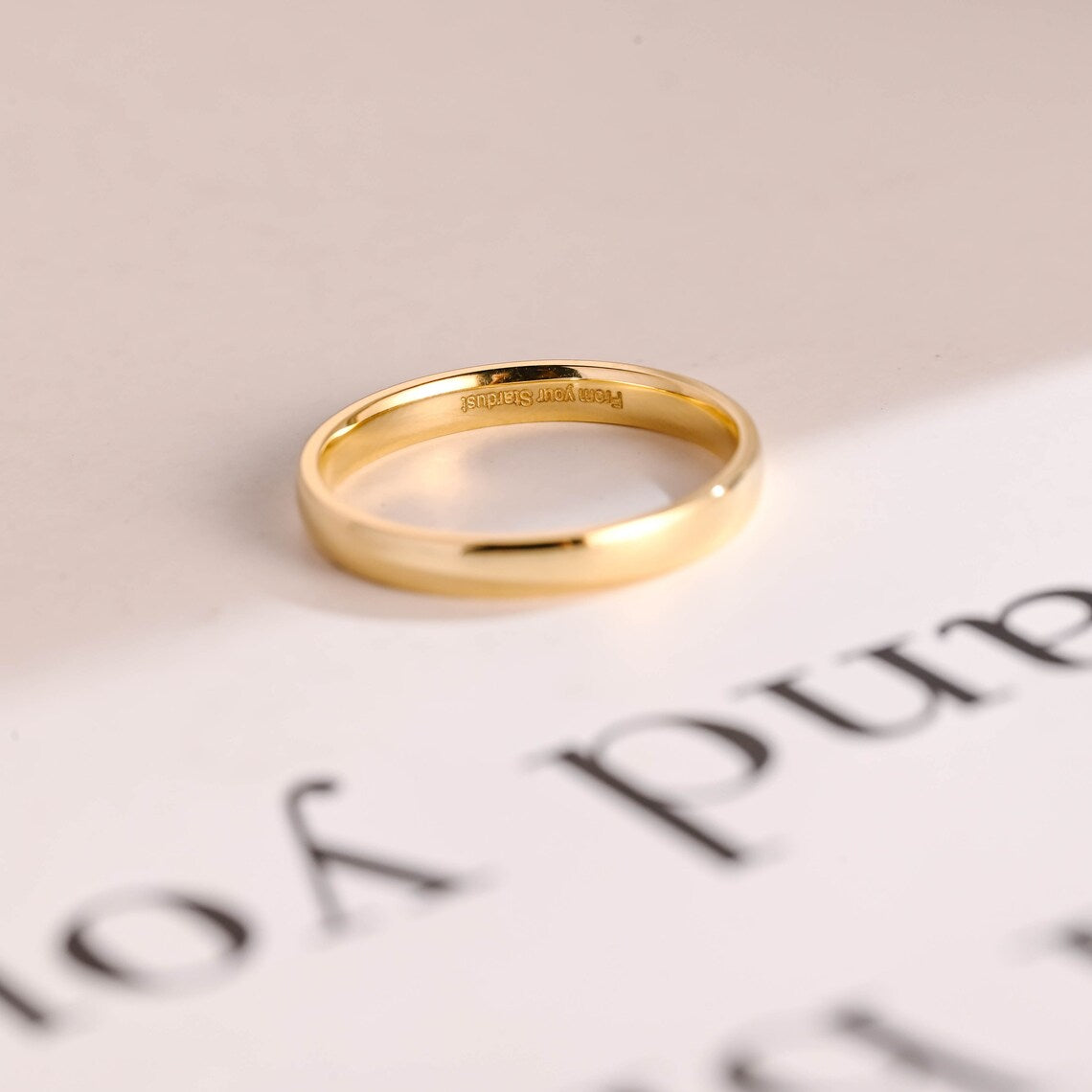 Yellow gold wedding band