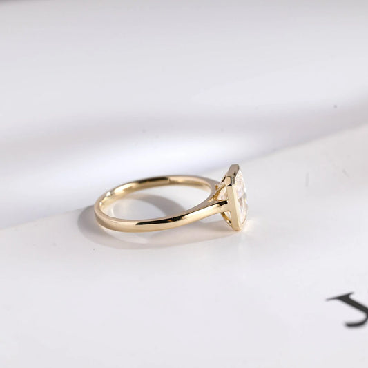 Radiant Bezel Beauty | Solid Gold Gift | Sparkle for Her

