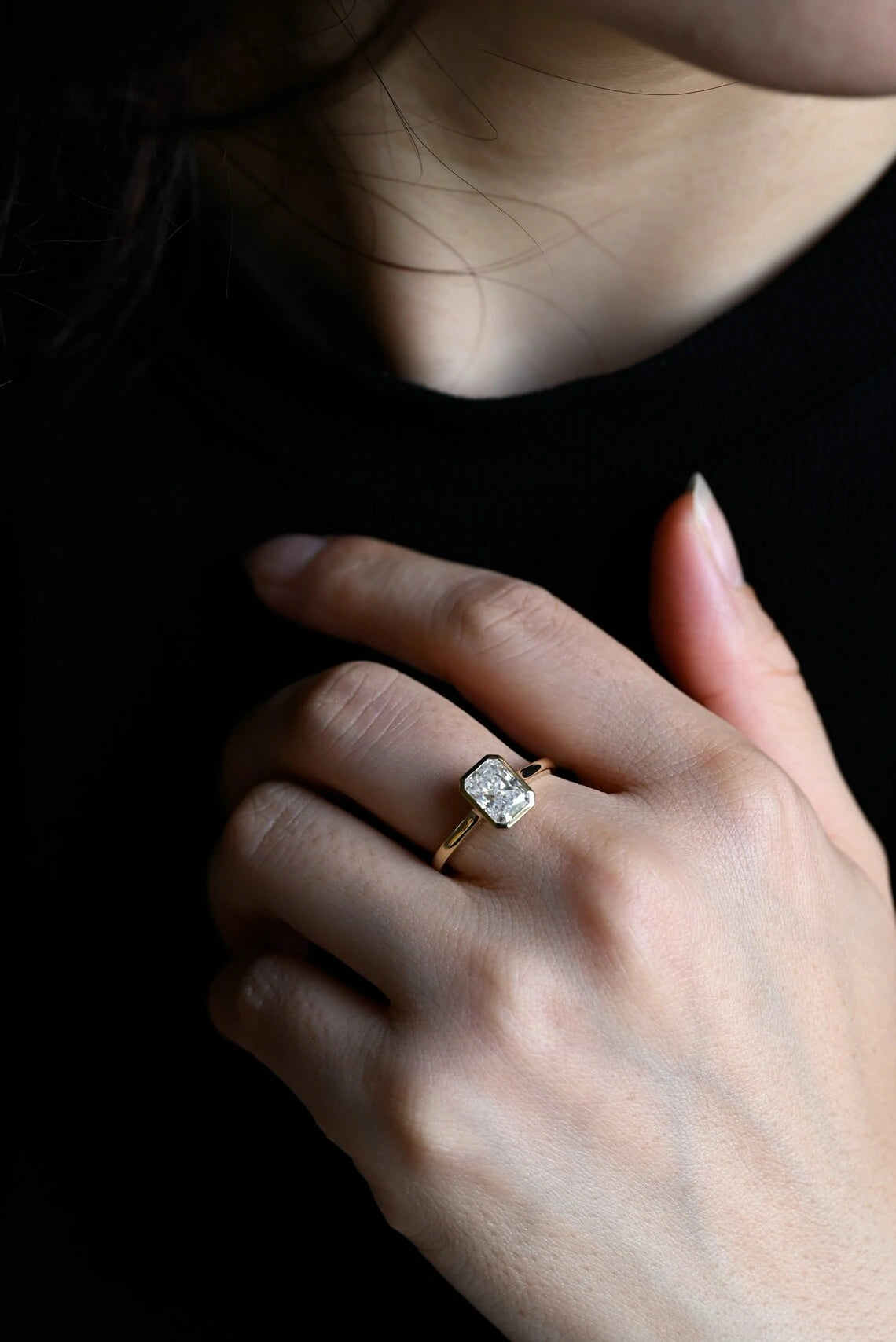 Radiant Light | Gold Engagement Gift | Modern Bezel Band

