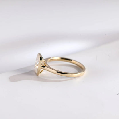 Dainty Yet Strong | Moissanite Spark | Gold Promise Band

