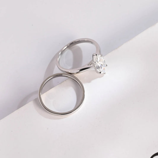 Marquise cut moissanite ring