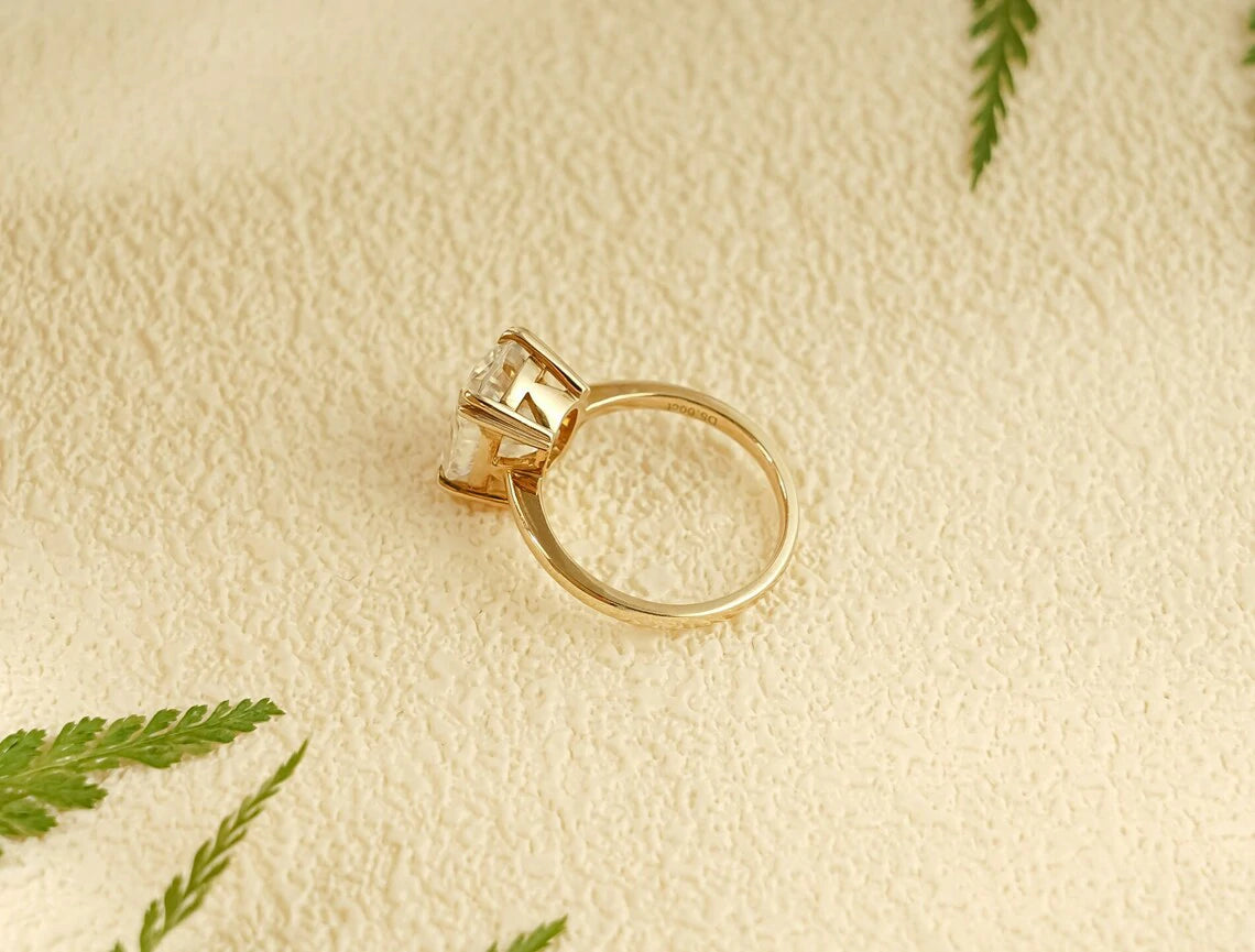 Gold Cushion Engagement Ring