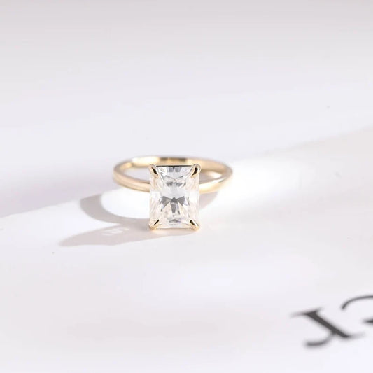 Radiant Cut Sparkle | Gold Holiday Gift | Promise Ring Love

