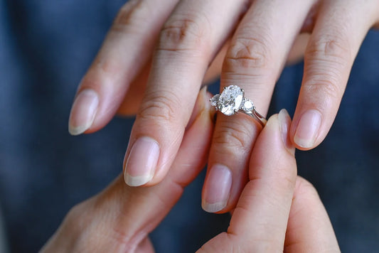 Three stone engagement ring