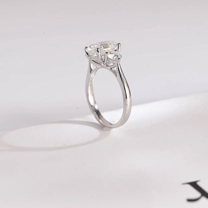 White gold moissanite ring
