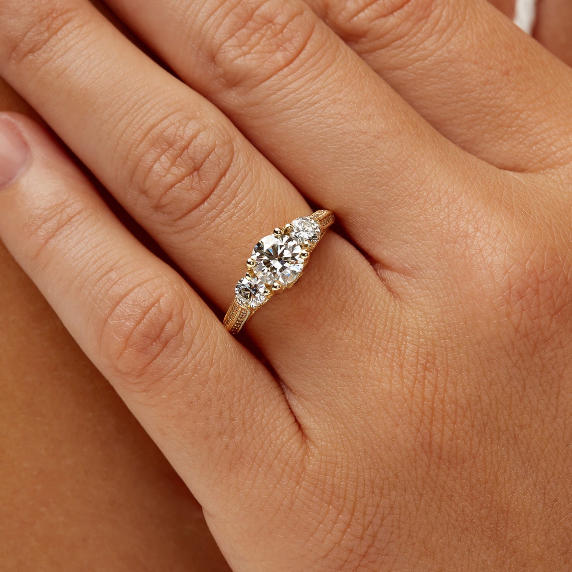 Three stone wedding ring