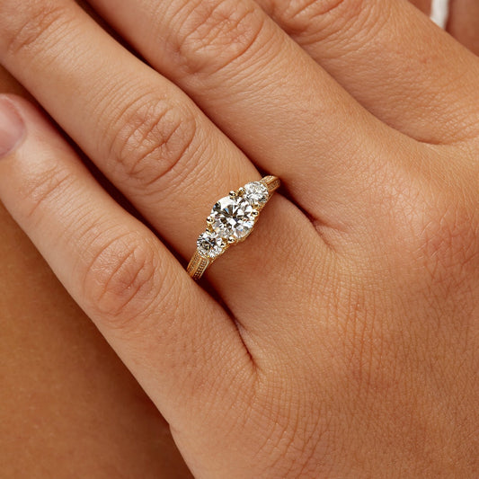 Three stone wedding ring