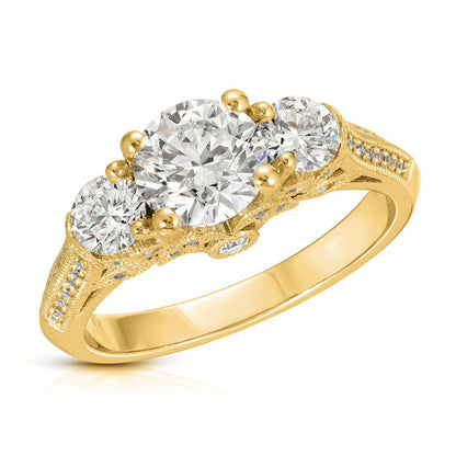 Art deco milgrain design ring